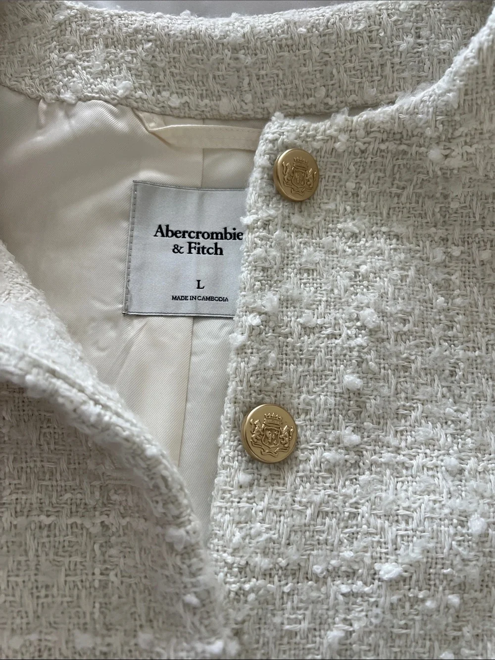 NWT • Abercrombie & Fitch • Short Sleeve Tweed Lady Jacket - Picture 2 of 5